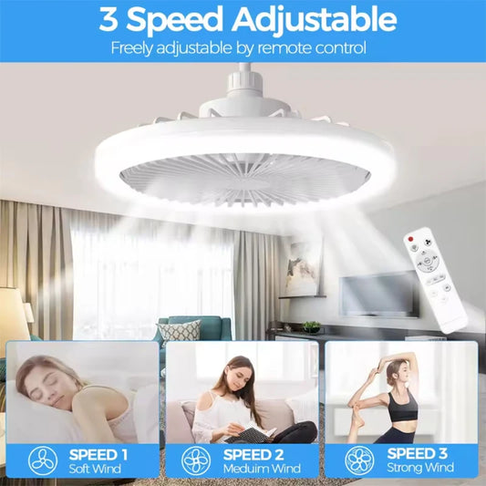 AirFlex™ 3‑in‑1 Rotatable E27 LED Ceiling Fan Light with Remote