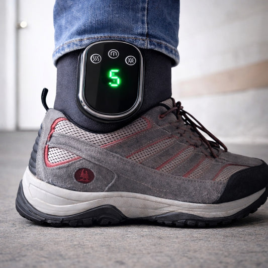 <strong>"Dual-zone heat wrapping your entire ankle—not just a single spot like other devices"