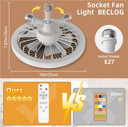 AirFlex™ 3‑in‑1 Rotatable E27 LED Ceiling Fan Light with Remote