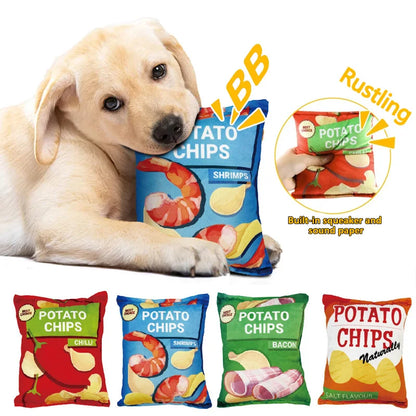 Realistic Potato Chips Plush Chew Toys for Dogs & Cats