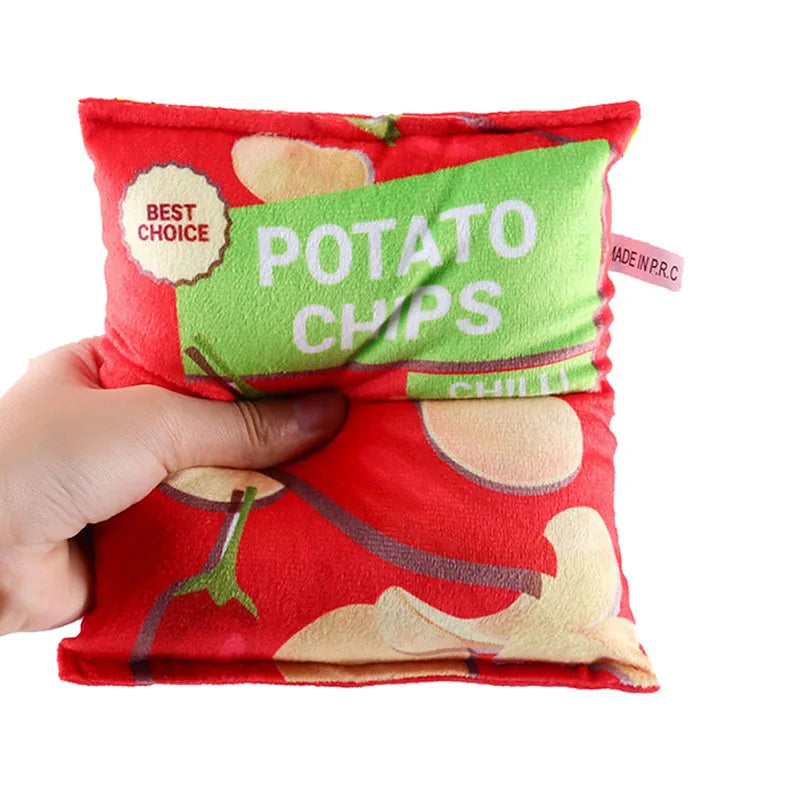 Realistic Potato Chips Plush Chew Toys for Dogs & Cats