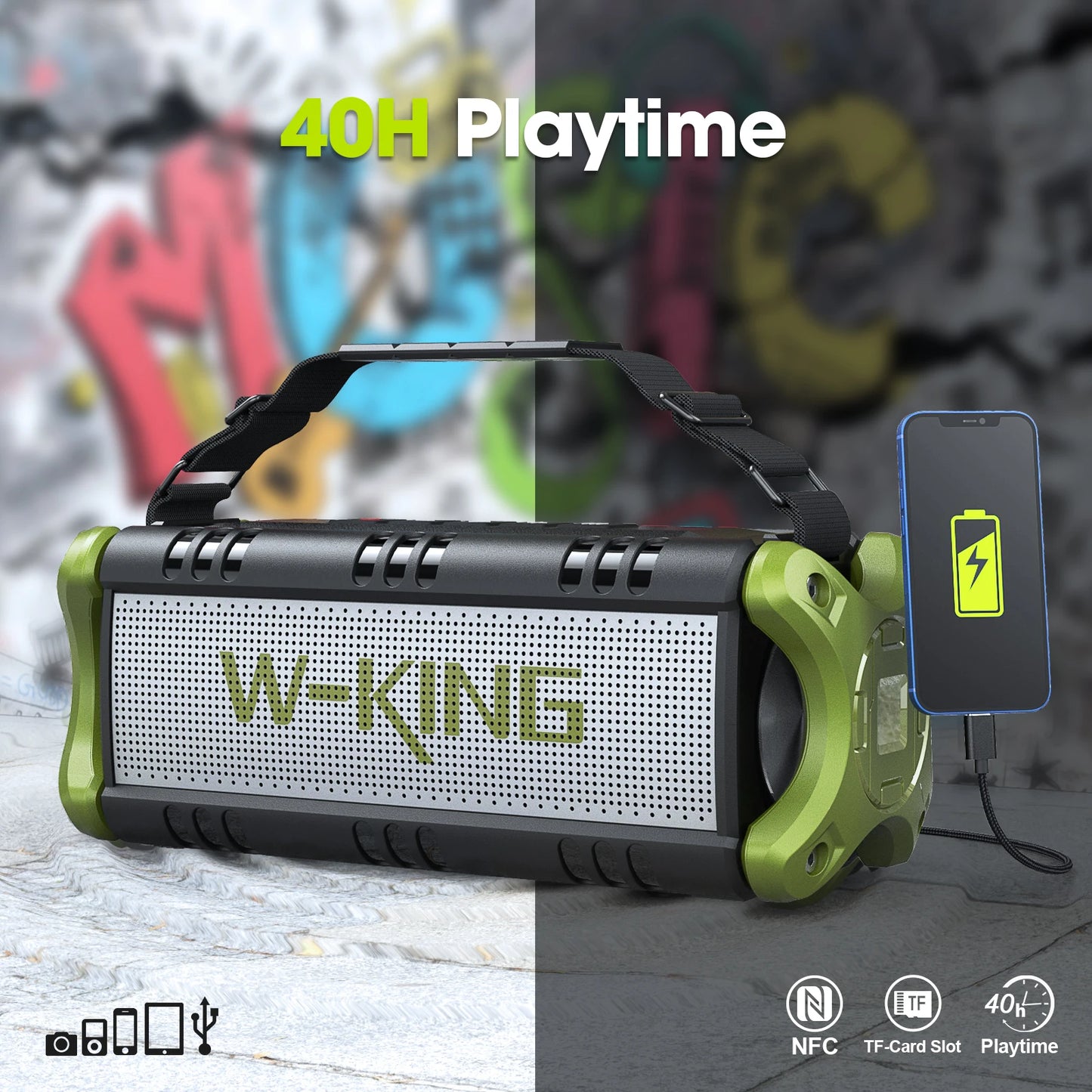 W-KING 50W Bluetooth Speaker: The Ultimate Outdoor Party Powerhouse