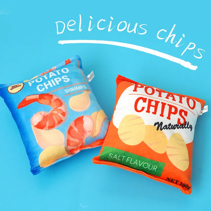 Realistic Potato Chips Plush Chew Toys for Dogs & Cats