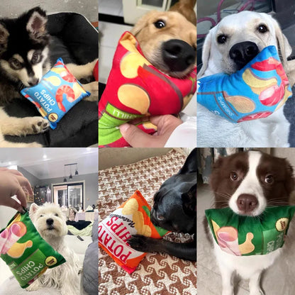 Realistic Potato Chips Plush Chew Toys for Dogs & Cats