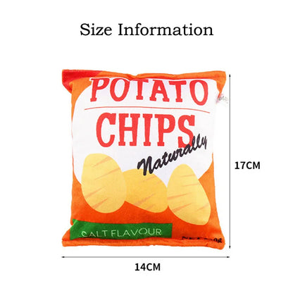 Realistic Potato Chips Plush Chew Toys for Dogs & Cats
