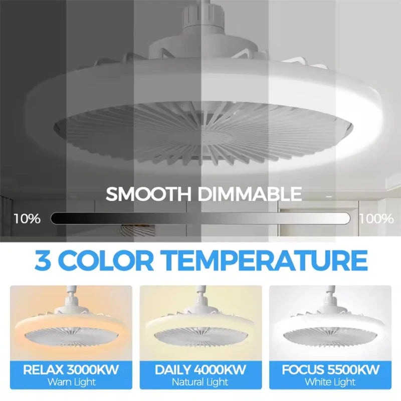 AirFlex™ 3‑in‑1 Rotatable E27 LED Ceiling Fan Light with Remote