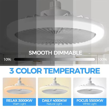 AirFlex™ 3‑in‑1 Rotatable E27 LED Ceiling Fan Light with Remote