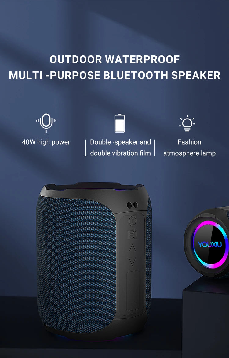 40W Portable Bluetooth Speaker – Power and Portability for Any Adventure