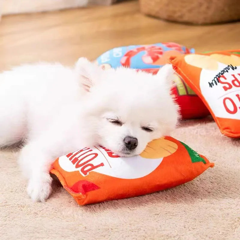 Realistic Potato Chips Plush Chew Toys for Dogs & Cats