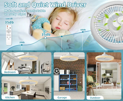 AirFlex™ 3‑in‑1 Rotatable E27 LED Ceiling Fan Light with Remote