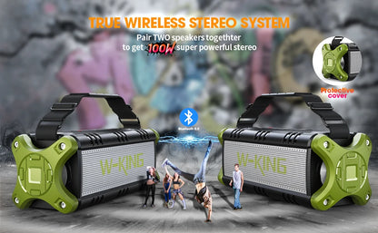 W-KING 50W Bluetooth Speaker: The Ultimate Outdoor Party Powerhouse