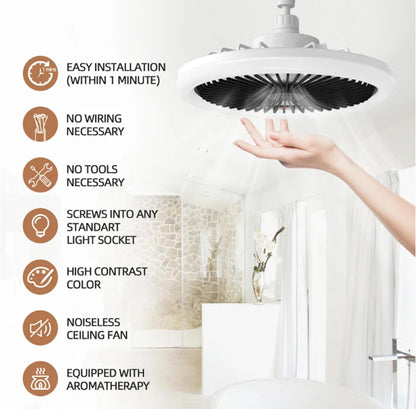 AirFlex™ 3‑in‑1 Rotatable E27 LED Ceiling Fan Light with Remote