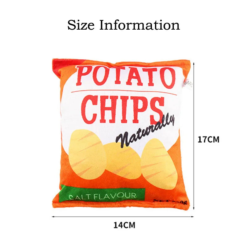 Realistic Potato Chips Plush Chew Toys for Dogs & Cats